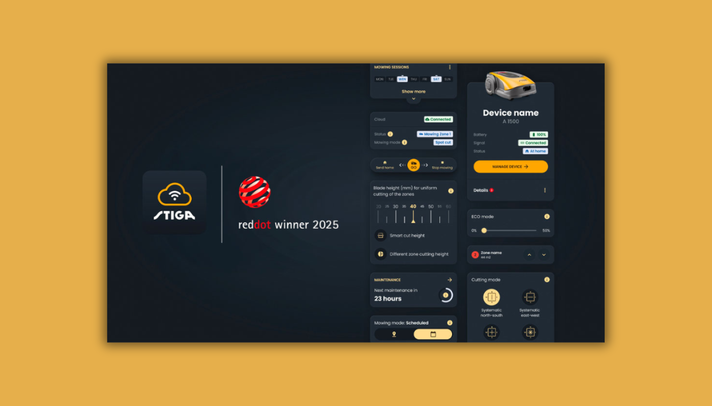 Stiga vince il Red Dot Award 2025 con l'App Stiga.Go.